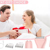 A woman and man smiling while a pink 3-in-1 smart washable hair remover and grooming kit is displayed.