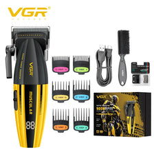 VGR Voyager professional electric hair clipper with multiple guards and accessories.