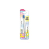 A package of a pink soft bristle manual toothbrush for adults.