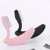Set de peigne pliable en acier inoxydable rose et noir pour cils et sourcils.