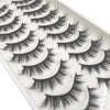 A close-up view of a tray of natural 3D mink false eyelashes.