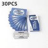 30 pieces of FlyDear Super Platinum stainless steel razor blades packaged in an box and loose.