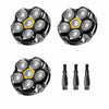 Set of magnetic replacement shaving heads for electric shavers in black and silver.