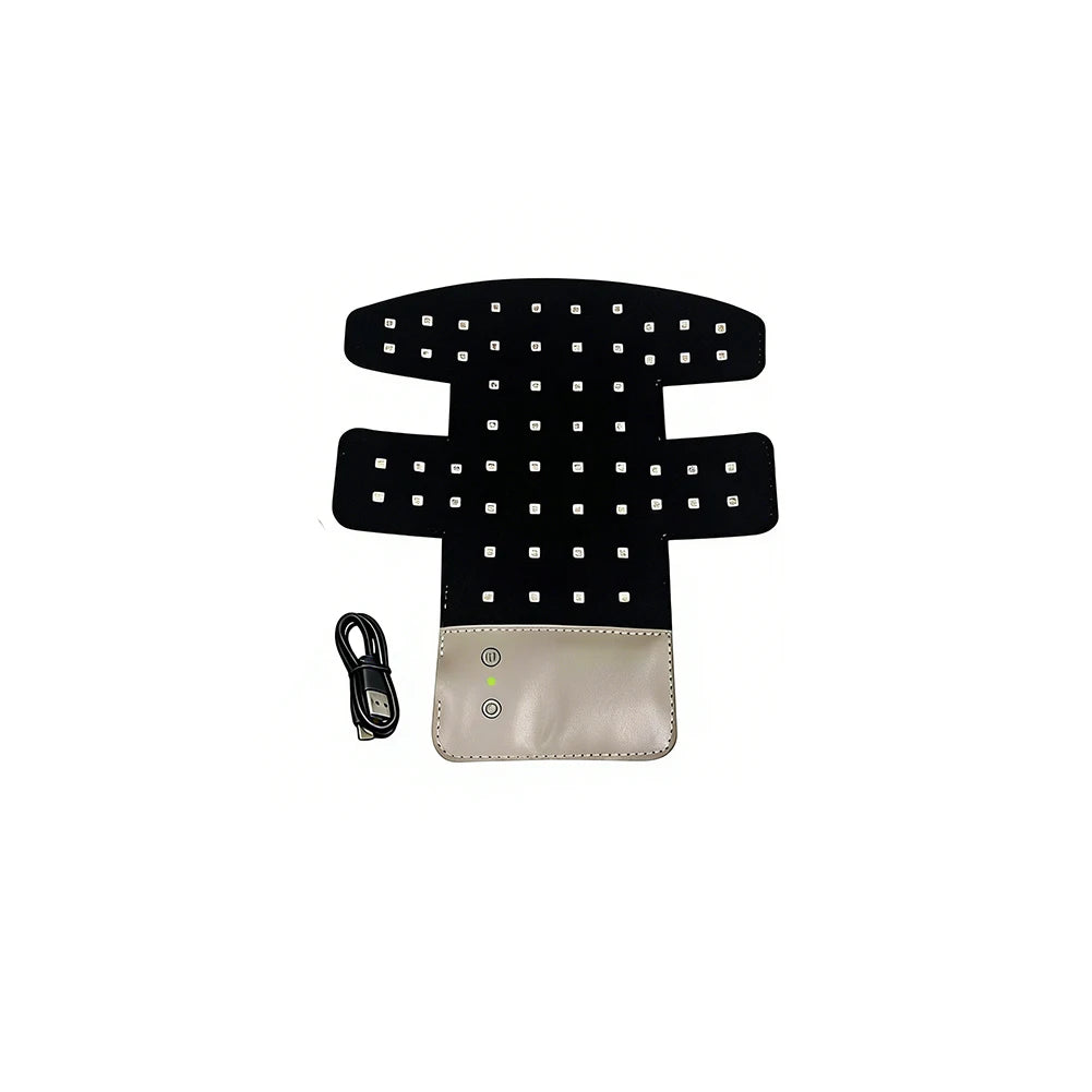Black scalp massager cap with multiple infrared red lights