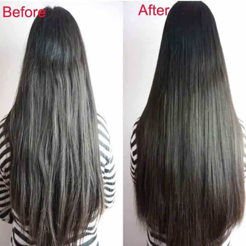 Before and after comparison of hair split ends using a professional dry hair trimmer