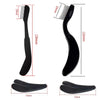 Un ensemble de peignes pliables pour cils et sourcils noirs, montrés sous différents angles.