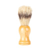 Set of wooden beard shaving and facial brush with a natural bristle brush.