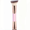 A precision double-ended makeup foundation brush set with pink and rose gold handles.