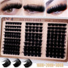 A display of DIY eyelash clusters in various styles and lengths for application.