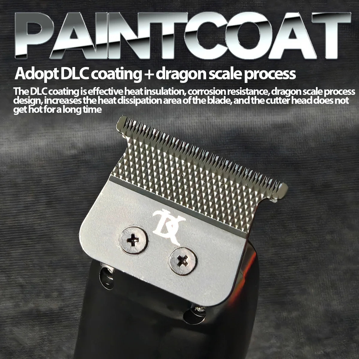 A close-up view of a silver rotary hair trimmer blade attached to a black device.