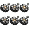 Set of magnetic replacement blades for a head shaver in black and silver.