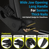Black long-handle nail clippers with an anti-splash design and safety lock features