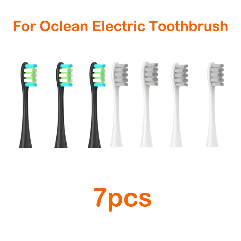 Seven replacement silicone bristles for an Ocean Electric toothbrush.
