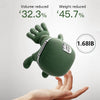 Eine Hand hält einen grünen 4D-bionischen Nacken- und Schultermassierer mit Wärmetherapiegerät.