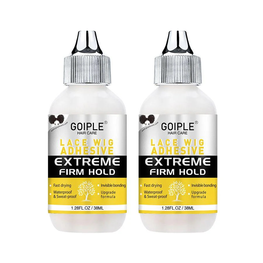 Deux flacons de colle pour perruque GOIPLE, tenue extrême pour une application fluide