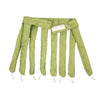 A set of five olive green removable heatless hair curlers for overnight styling.
