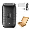 Black professional electric hair clipper grooming kit with attachments and box