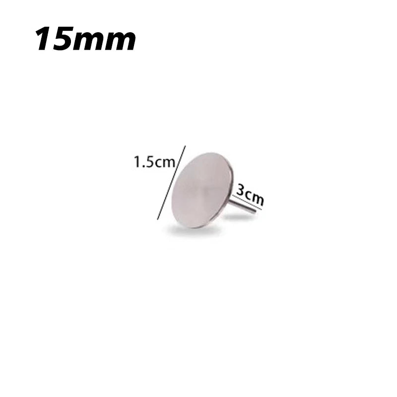 Disque de ponçage rond en argent, diamètre 15 mm et épaisseur 3 cm.