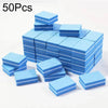 A stack of 50 blue rectangular nail and cuticle buffing files.