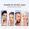A row of four diverse adults demonstrating the multi-speed adjustment capability of a silicone facial cleansing brush.