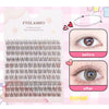 Before and after comparison of natural 12mm DIY tufted eyelash extensions