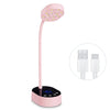 A pink professional UV LED nail lamp with a flexible arm and a light panel.