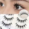 Five pairs of wet look comic eyelash strips featuring natural cat eye and C-roll styles.
