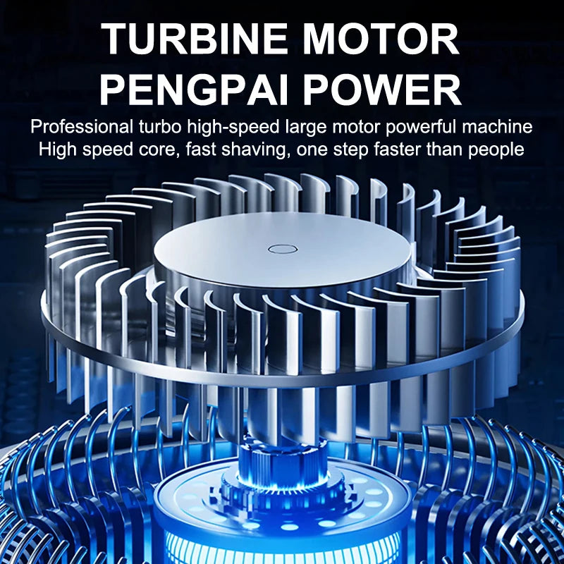 Close-up of a turbine motor used in a personal grooming device for hair removal