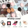 A collection of makeup brushes and sponges, including an air cushion, blusher, eye shadow, sunscreen, and powder.