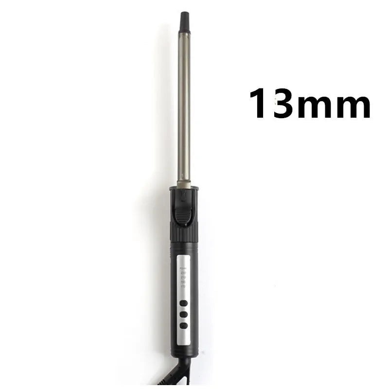 A professional ceramic hair curling iron with a 13mm barrel and black handle.