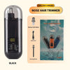 Black Type-C fast charging nose hair trimmer with backup blade and cleaning brush