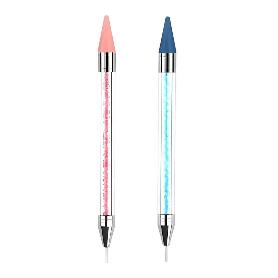 Kit de pince à strass à deux extrémités avec une pointe rose et bleue