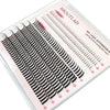 A box of HBZGTLAD DIY lash extension clusters showing various styles and lash lengths.