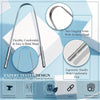 Stainless steel tongue scraper set featuring a flexible handle and scraping head for oral hygiene