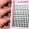 A pink tray of 320 piece Korean style eyelash clusters for DIY makeup application.