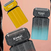 A Kemei portable reciprocating shaver shown in three views, highlighting its design and function.