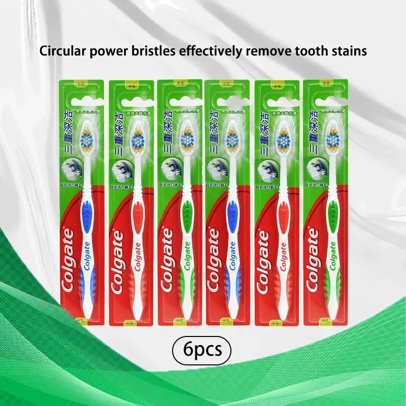 Six packages of circular power bristles toothbrushes for removing tooth stains