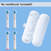 White electric rotary toothbrush and replacement heads shown in various angles against a blue background.