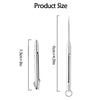 A titanium keychain toothpick set shown in a vertical view with dimensions 7.5cm by 11cm.