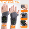 Gray heating and massage wrist braces for left and right wrists with adjustable straps