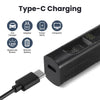 A black Type-C charging cable connected to a portable electric nose and ear hair trimmer.