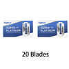 Verpackung für ein Set aus 20 Klingen einer Super Platinum Edelstahlrasierklinge.