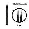 A single sharp-mouthed precision stainless steel tweezer for eyebrow grooming.