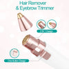 Removedor de cabello y cejas eléctrico rosa de dos en uno con un solo botón.