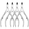 A set of professional stainless steel cuticle nail nippers.