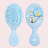 A light blue cartoon mini air cushion massage comb with a crown and a smiling cloud design.