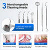 Juego de tres cabezales limpiadores intercambiables para escalador dental, incluyendo puntas, espejo y planas