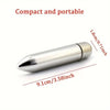 Silver mini facial eye massager for lotion absorption shown in a profile view