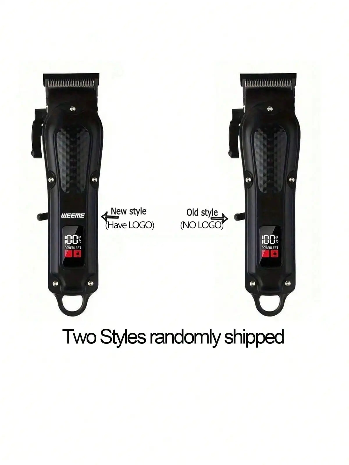 Zwei Stile schwarze kabellose USB-aufladbare Haarscheren und Barttrimmer nebeneinander.