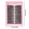 A pink plastic tray containing DIY natural wispy lash clusters for decorating beauty.